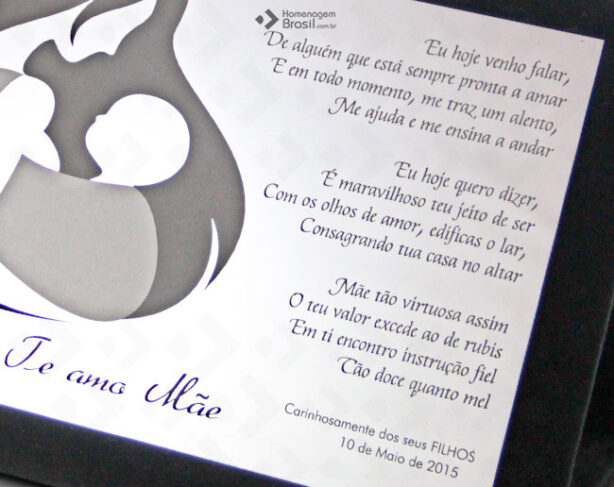 Placa para Mãe - Homenagem Brasil