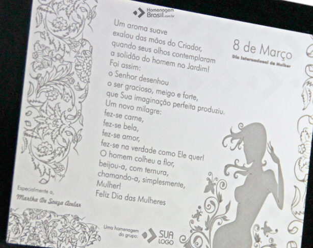 Placa de Homenagem - Homenagem Brasil