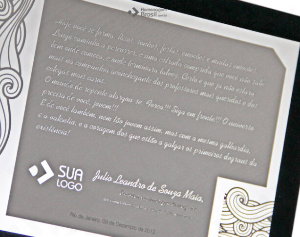 Placa de Homenagem - Homenagem Brasil