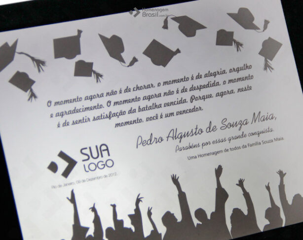 Placa de Homenagem - Homenagem Brasil