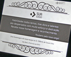 Placa de Homenagem - Homenagem Brasil
