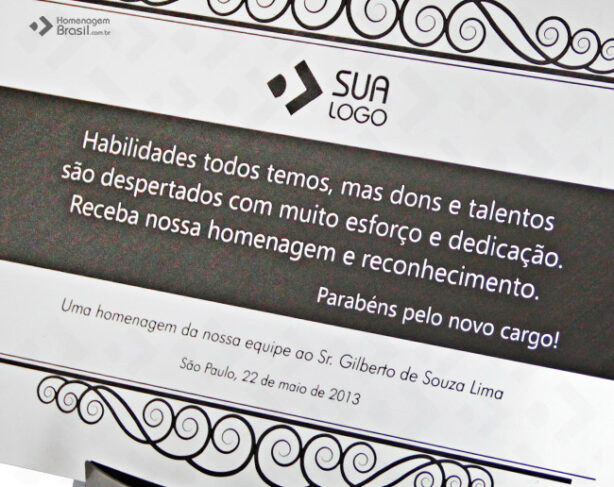 Placa de Homenagem - Homenagem Brasil