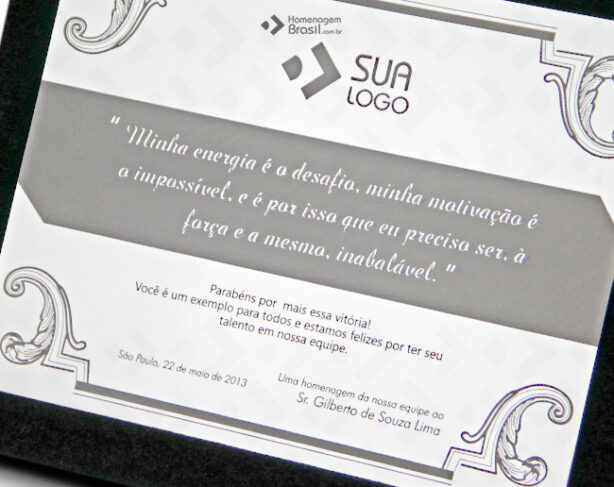 Placa de Homenagem - Homenagem Brasil