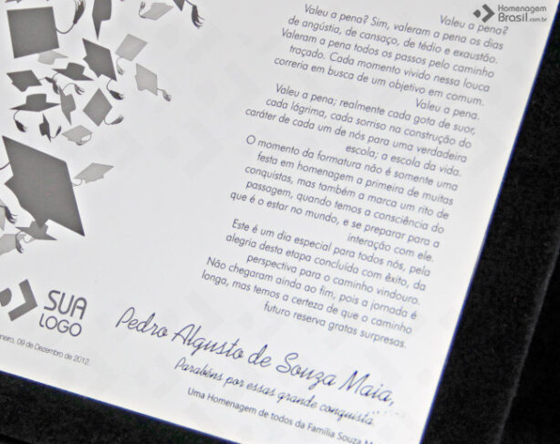 Placa de Homenagem - Homenagem Brasil