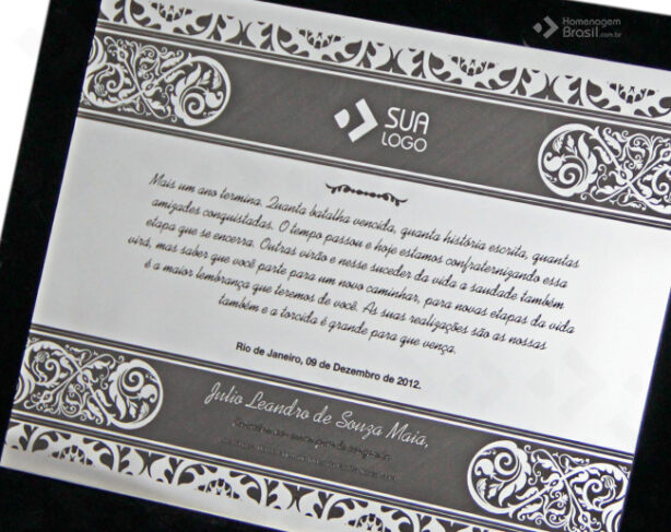 Placa de Homenagem - Homenagem Brasil